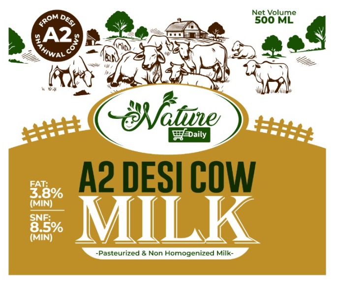 Nature Daily A2 Milk 500-ML Pouch
